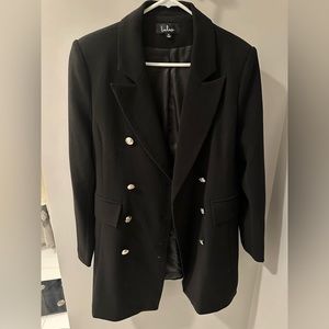 Lulu’s captains blog black double breasted coat. Size XL.